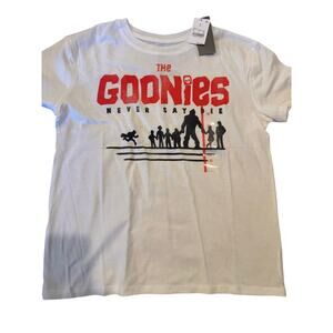 The Goonies Never Say Die White Graphic Print T-Shirt in junior's Size XS